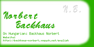 norbert backhaus business card